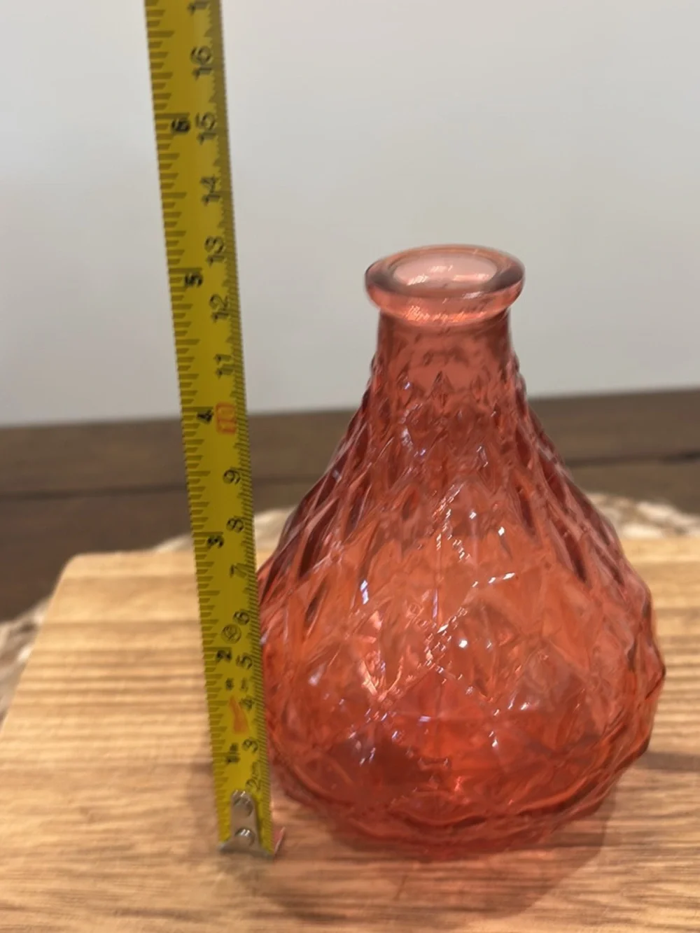 Vintage-Style Pink Glass Bud Vase - Home Accents